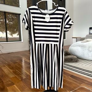 NWT! Black and White Striped Dress